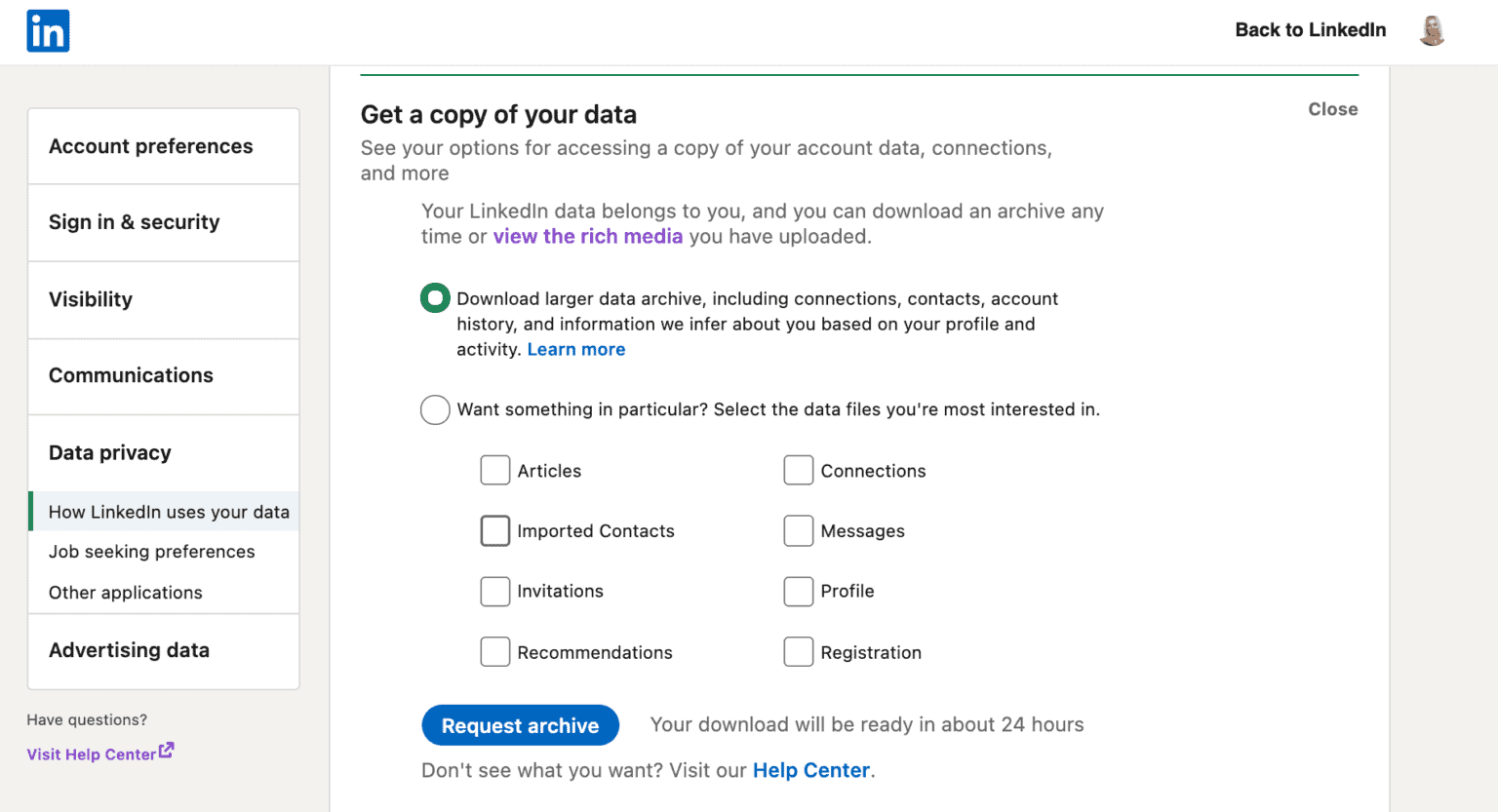 How to Download Your LinkedIn History
